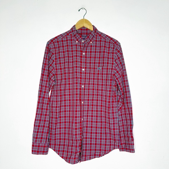 Vineyard Vines Classic Fit Tucker Cotton Men's Red Plaid Shirt Size Small - Picture 3 of 6